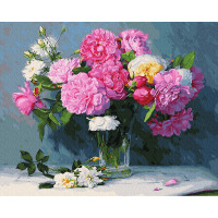 BK-GX30338 Розмальовка для дорослих Букет з рожевих півонії