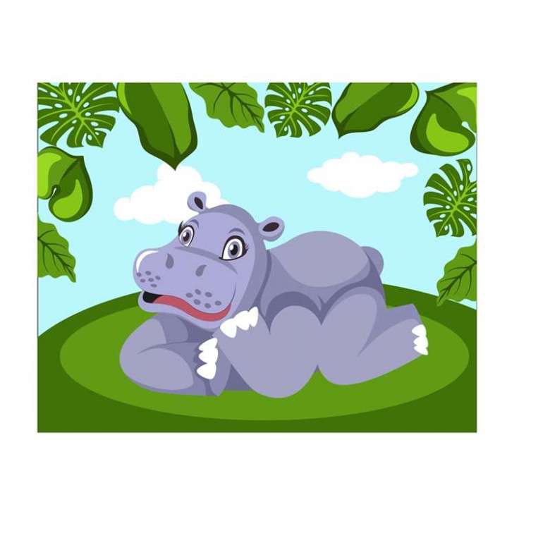 ASK038 Картина за номерами Бегемотик ArtStory