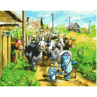 SR-SY6360 Рисунок за цифрами Веселі пастушки (із золотою фарбою)Strateg SR-SY6360 Рисунок за цифрами Веселі пастушки (із золотою фарбою)Strateg