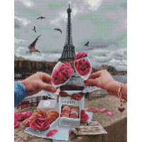 Алмазна вишивка ColorArt Бокалі та Париж (CLR-PSP088, На підрамнику)