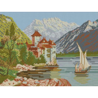 Алмазна вишивка Dream Art Озерний замок (35 х 46 см) (DA-31593, Без підрамника)