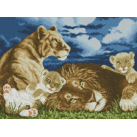 Картина стразами Dream Art Левова родина (39 х 52 см) (DA-31830, Без підрамника) Картина стразами Dream Art Левова родина (39 х 52 см) (DA-31830, Без підрамника)
