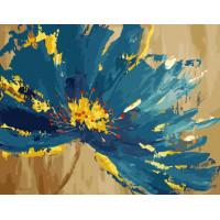 SR-B-VA-3408 Картина за номерами Синя квітка із золотим обрамленнямStrateg SR-B-VA-3408 Картина за номерами Синя квітка із золотим обрамленнямStrateg