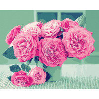 BK-GX45132 Картина за номерами Троянди у синій вазіRainbow Art BK-GX45132 Картина за номерами Троянди у синій вазіRainbow Art