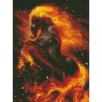 Картина мозаїка Rainbow Art Вогняний кінь (EJ1386, На підрамнику)