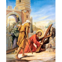 Мозаїка алмазна ТМ Алмазна мозаіка Ісус уперше падає під тягарем хреста (DM-446, Без підрамника)