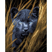 BJX1125 Розмальовки за номерами Пантера в золотих кущах (золоті фарби)Rainbow Art BJX1125 Розмальовки за номерами Пантера в золотих кущах (золоті фарби)Rainbow Art