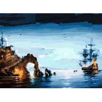 MS416 Розмальовки за номерами Місячна ніч (корабель) Babylon