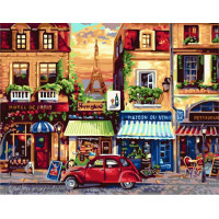 BK-GX7087 Картина за номерами Вулички ПарижаRainbow Art