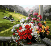 BK-GX9500 Картина за номерами Букети на вікні BK-GX9500 Картина за номерами Букети на вікні