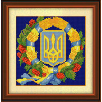 Картина з мозаїки Dream Art Герб України 4 (повна зашивка, квадратне каміння) (DA-30113, Без підрамника)