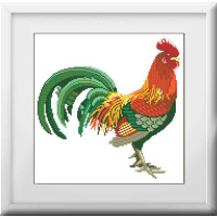 Алмазна техніка Dream Art Півник (повна зашивка, квадратне каміння) (DA-30152, Без підрамника)