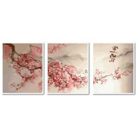 VPT029 Картина за номерами Триптих. Гілка сакури Babylon