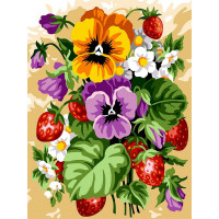 VK082 Картина за номерами Полуниця та братки Babylon VK082 Картина за номерами Полуниця та братки Babylon