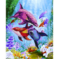 GZS1024 Алмазна картина Яскраві дельфіни Rainbow Art GZS1024 Алмазна картина Яскраві дельфіни Rainbow Art