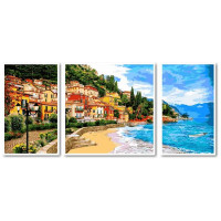 VPT047 Картини за номерами Триптих. Місто біля моря Babylon VPT047 Картини за номерами Триптих. Місто біля моря Babylon