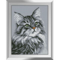 Картина зі страз Dream Art Сірий кіт (DA-31378, Без підрамника)