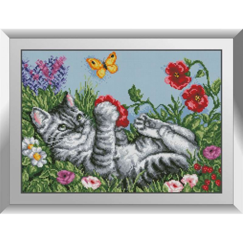 Алмазна мозаїка Dream Art Грайливий котик (DA-31402, Без підрамника)
