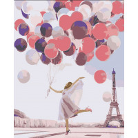 0029Л1 Картина за номерами Дівчина з повітряними кулями (без коробки) Bambino 0029Л1 Картина за номерами Дівчина з повітряними кулями (без коробки) Bambino