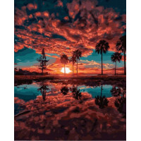 BK-GX41794 Живопис за номерами Віддзеркалення заходу сонцяRainbow Art