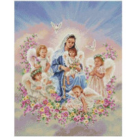 Алмазна вишивка ColorArt Діва Марія з ангелами (CLR-SP091, Без підрамника)