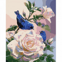SR-B-VA-3506 Картина за номерами Пташки на трояндіStrateg SR-B-VA-3506 Картина за номерами Пташки на трояндіStrateg