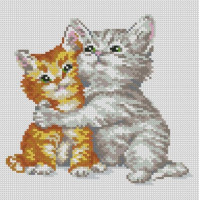 Картина алмазами Dream Art Котячі обіймашки (24 х 24 см) (DA-31559, Без підрамника)