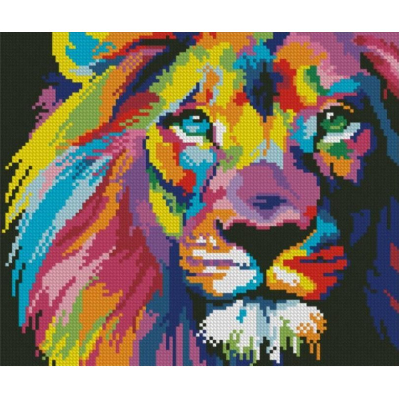 Набір алмазної мозаїки Dream Art Райдужний лев (25 х 30 см) (DA-31660, Без підрамника)
