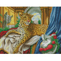 Картина зі страз Dream Art Королівський леопард (39 х 50 см) (DA-31685, Без підрамника)