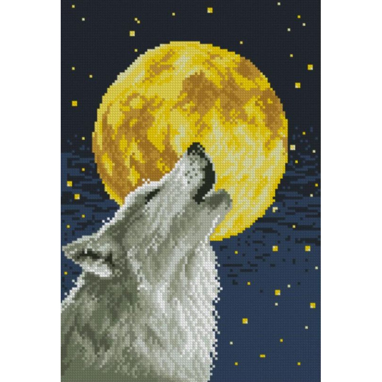 Картина зі страз Dream Art Повний місяць (26 х 37 см) (DA-31719, Без підрамника)