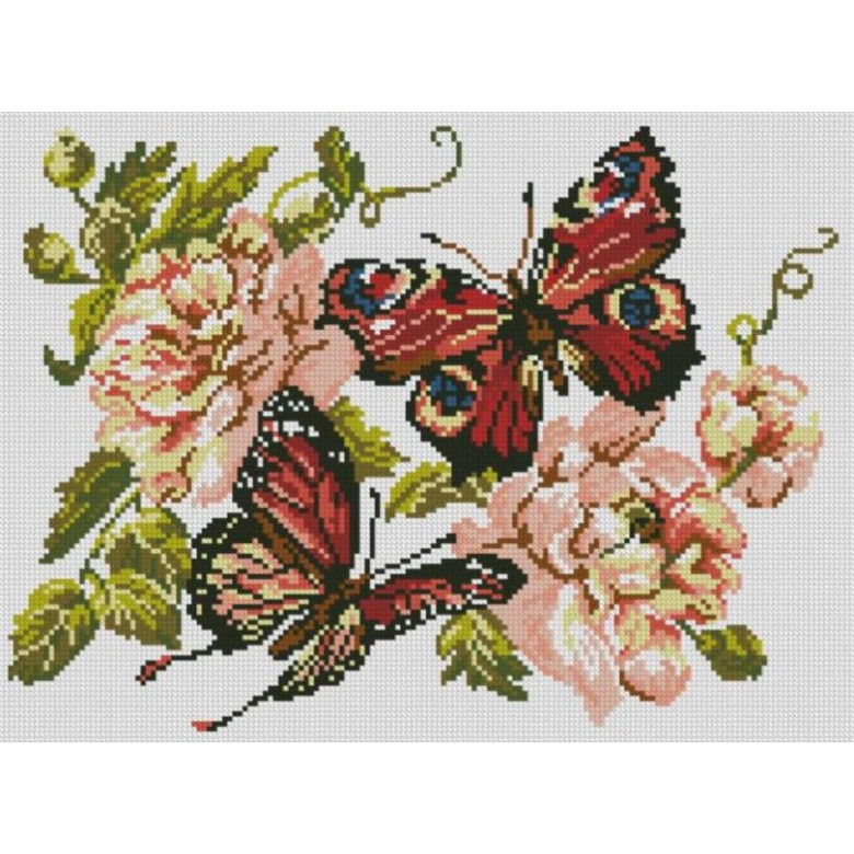 Алмазна вишивка Dream Art Метелики з трояндами (31 х 42 см) (DA-31832, Без підрамника)