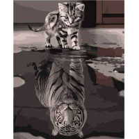 SR-VA-0500 Картина за номерами Кіт та тигрStrateg