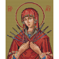 Картина алмазами Алмазна мозаіка Семистрільна ікона Божої Матері (OSG039, Без підрамника)