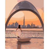 SR-DY050 Картина за номерами Захід сонця на набережнійStrateg SR-DY050 Картина за номерами Захід сонця на набережнійStrateg