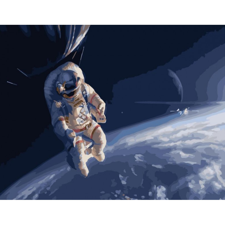 SR-B-GS362 Картина за номерами Космонавт у галактиціStrateg