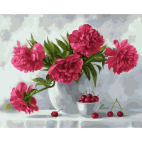 BK-GX9437 Картини за номерами Півонії та вишніRainbow Art BK-GX9437 Картини за номерами Півонії та вишніRainbow Art