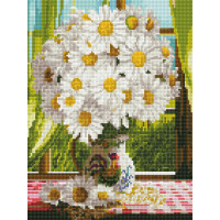 Картина стразами Rainbow Art Ромашки у вазі (EJ1363, На підрамнику) Картина стразами Rainbow Art Ромашки у вазі (EJ1363, На підрамнику)