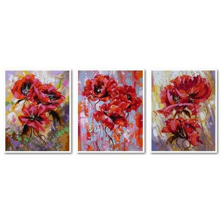 Картини модульні з квітами - триптихи розміром 50 х 120 см