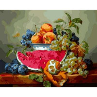 VP597 Розмальовки за номерами Натюрморт з кавуном та виноградом Babylon VP597 Розмальовки за номерами Натюрморт з кавуном та виноградом Babylon