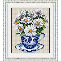 Набір алмазна мозаїка Dream Art Ромашки в чашці (повна зашивка, квадратне каміння) (DA-30029, Без підрамника)