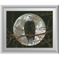 Алмазна техніка Dream Art Орел під місяцем (повна зашивка, квадратне каміння) (DA-30238, Без підрамника)