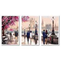VPT025 Картина за номерами Триптих. Квітуча набережна Babylon VPT025 Картина за номерами Триптих. Квітуча набережна Babylon