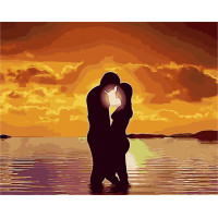 W4345 Забарвлення для дорослих Закохані на заході сонця