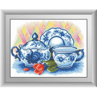 Набір вишивка алмазна Dream Art Кухонний натюрморт (гжель) (квадратні камені, повна зашивка) (DA-30511, Без підрамника)