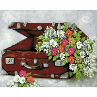 AS0128 Картина розмальовка Валіза з квітами ArtStory AS0128 Картина розмальовка Валіза з квітами ArtStory
