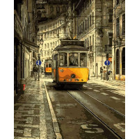 AS0132 Картина розмальовка Жовтий трамвай ArtStory AS0132 Картина розмальовка Жовтий трамвай ArtStory