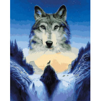 VP929 Картина за номерами Вовк Місяця Babylon