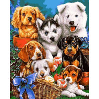 VP1104 Картина за номерами Пустотливі цуценята Babylon VP1104 Картина за номерами Пустотливі цуценята Babylon