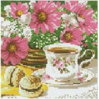 Малювання камінням на полотні Алмазна мозаїка Чай з тістечками (DF017, Без підрамника) Малювання камінням на полотні Алмазна мозаїка Чай з тістечками (DF017, Без підрамника)