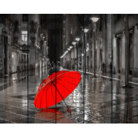 RA-GXT22094 Картина за номерами на дереві Червона парасолька